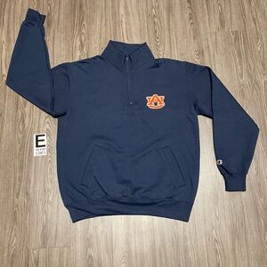 Champion University Of Auburn Blue Quarter Zip Mens Size Large Pullover